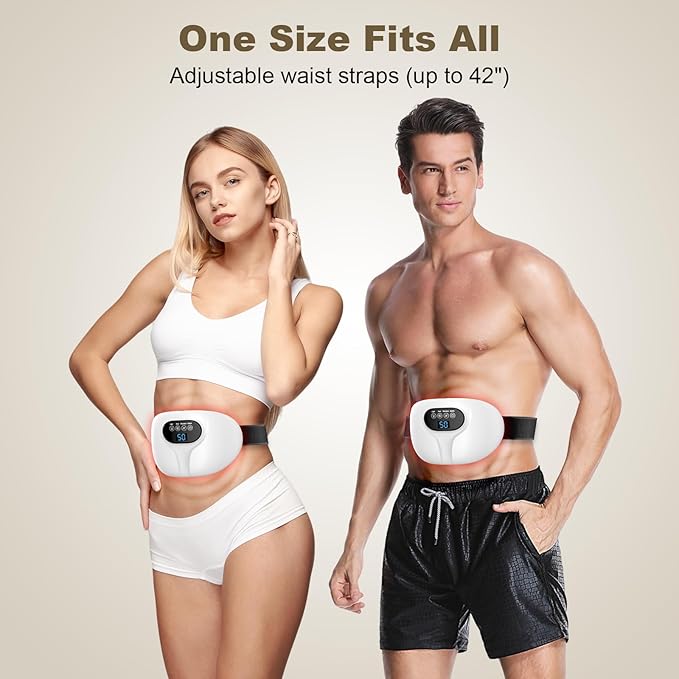 3-in-1 Electric Abdominal Massager with Heating Pad, Stomach Massage for Digestion Support, Hot Stone Heating Pad with Vibration, Rechargeable Belly Massager for Abdominal Comfort, Relaxing