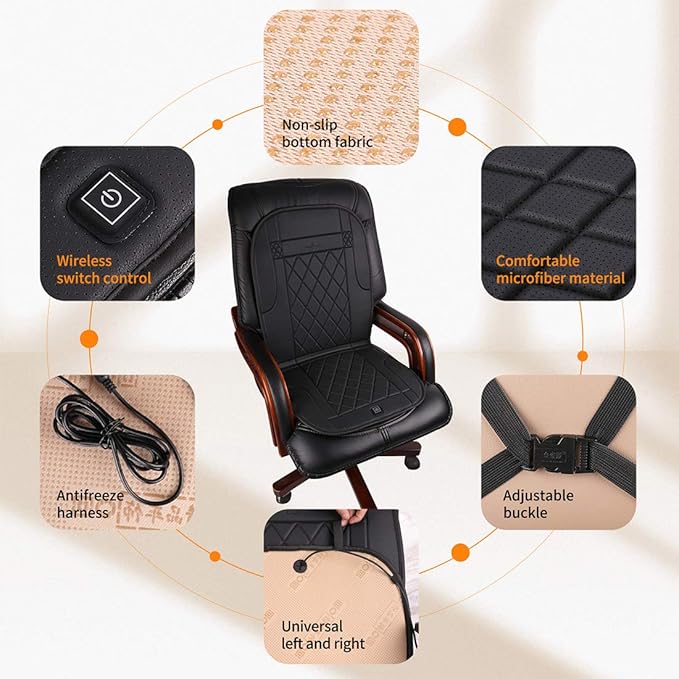 Heated Seat Cushion with Pressure-Sensitive,Heating Chair Pad for Home, Office and More