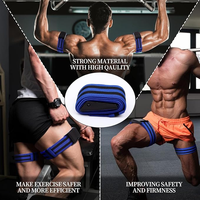 Booty Bands, Blood Flow Restriction Bands, Arm Bands Adjustable Gym Straps for Occlusion Training, Help Increase Muscle Mass in Women & Men Without Heavy Weight Lifting