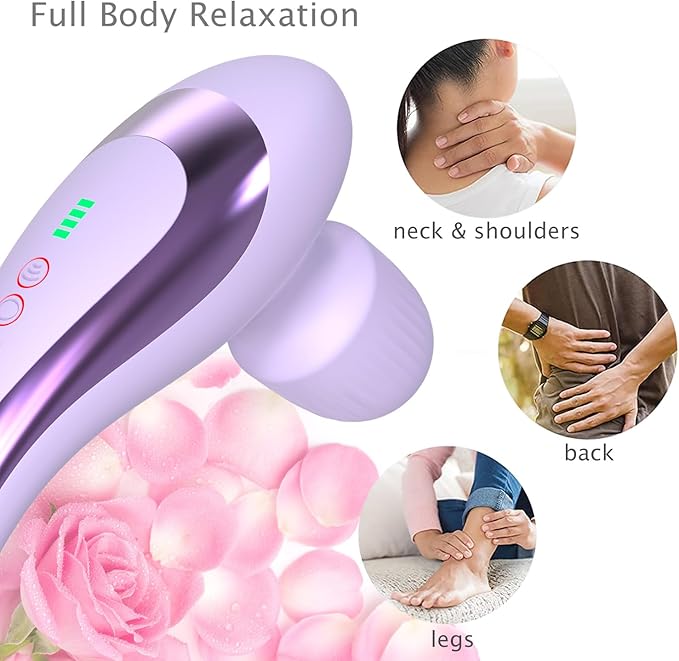 Personal Vibrating Handheld Massager-Cordless Rechargeable Electric Mini Hand Held Portable Seven Massage Wand for Full Body