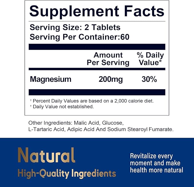 H2 Molecular Hydrogen Water Tablets - 120ct Magnesium Supplement for Brain Health & Focus