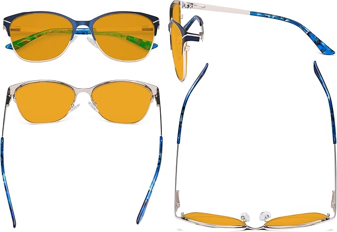 Eyekepper Blue Light Glasses - Semi Rimless Digital Eyeglasses for Women Blocking Computer Screen UV Rays