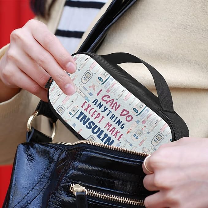 Rnyleeg Diabetic Bags for Supplies Reusable Insulin Bag for Women Men Small Diabetic Supplies Storage for Home Medicine Carrying Case Glucose Meter Cases