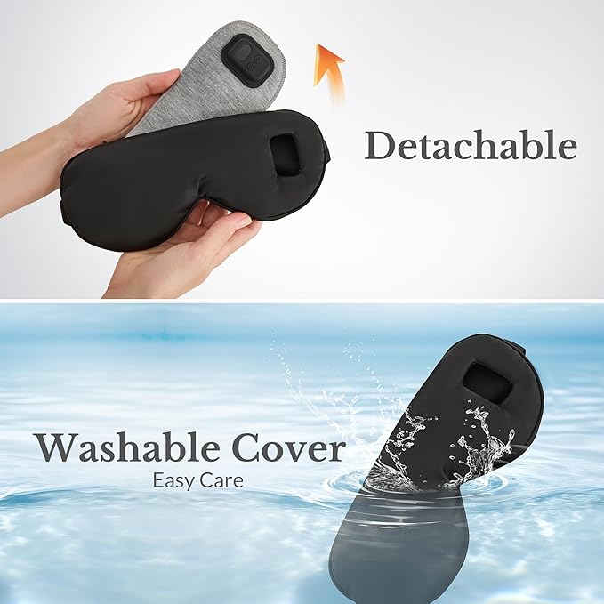Cordless Heated Eye Mask, Silk Warm Eye Compress for Dry Eyes, Eye Relief, Improved Sleep, Washable Eye Heating Pad for Travel, 5 Temp & 6 Timers, 2-in-1 Heated & Cooling Gel Mask(2 Pack