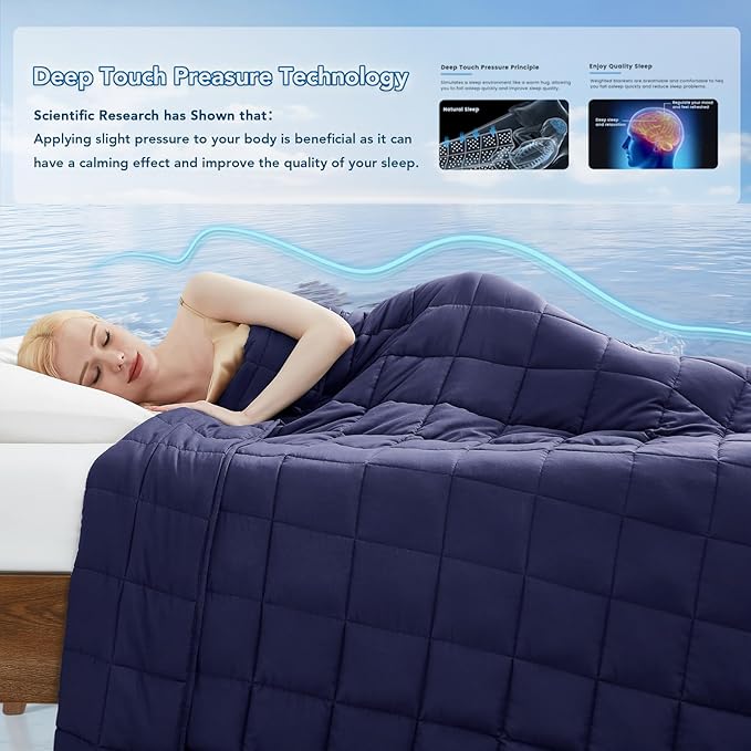 Topcee Weighted Blanket for Adults (25 lbs, 60" x 80") Queen Size Soft Cooling Heavy Blanket Sleeping, Apply to 240-260 lbs Body, Thick Breathable Blanket with Glass Bead, Easy Care