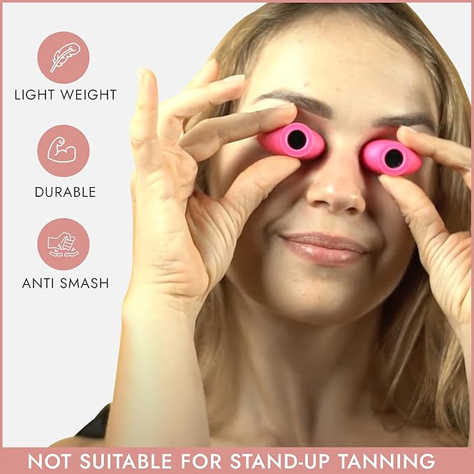 Super Sunnies Slim Flex UV Eye Protection FDA Compliant Eyeshields Individual Tanning Bed Goggles, Red Light Therapy Glasses