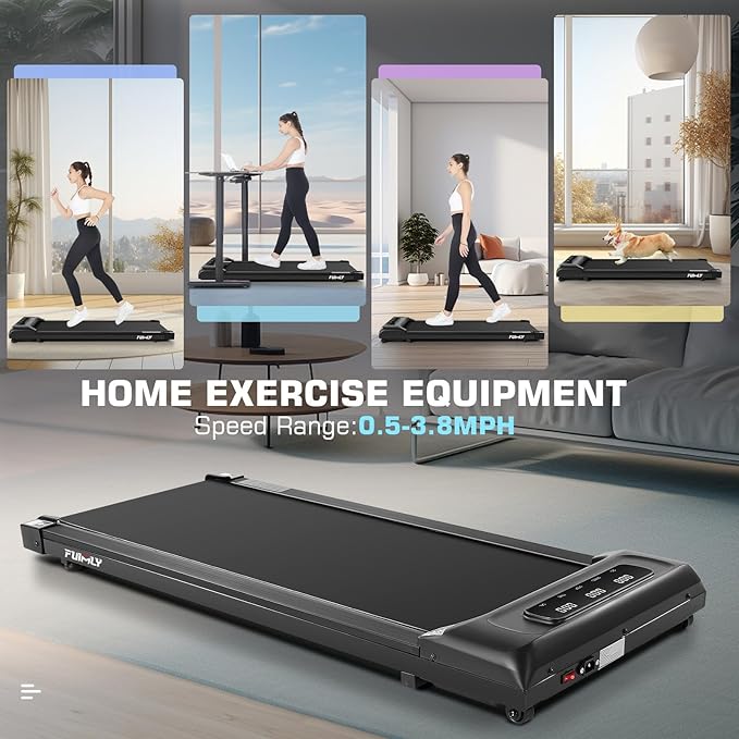 FUNMILY Walking Pad Treadmill Under Desk, 2.5HP Small Treadmill for Home/Office, 2026 Upgrade 3-in-1 Mini Treadmills with App, Remote Control, LED Display, 300 LBCapacity