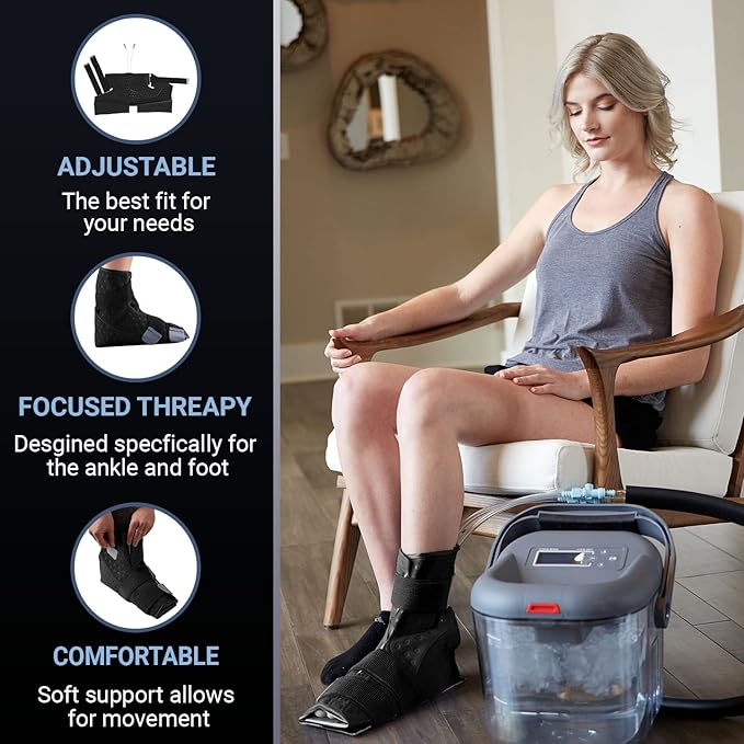 Cold Water Therapy Ankle and Foot Wrap for Cryotherapy Unit - Pad Only for Circulating Ice Machine for Feet, Ankle, Toes