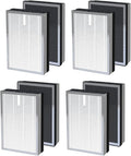 Replacement Filters Compatible with 25 B1/S1/W1 Air Purifier, 8 Pack, 3-in-1 True Hepa and Activated Carbon Filter