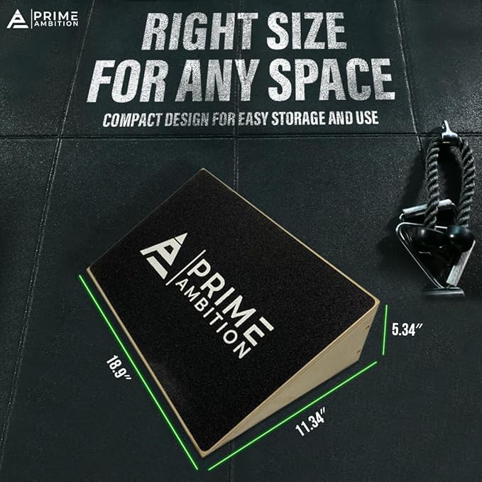 Premium Knees Over Toes Slant Board for Calf Stretching - Athletic Performance, Training Slant Board for Squats - Slanted Squat Board Non-Slip Surface - 25 Degree Incline, 1000 Lbs Weight Capacity