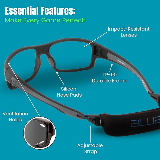 BLUE CUT Sports Protection Goggles, Photochromic Lenses Safety Glasses for Basketball, Pickleball Indoor Outdoor Sports
