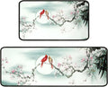 Cardinal Kitchen Rugs 2 Piece Set for Floor Mat, Rug With Birds Non Skid Washable Absorbent Cardinal Kitchen Mat for in Front of Sink for Standing for Home Cardinal Kitchen Decor 17"X30"+17"X47"