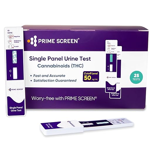 [25 Pack] Prime Screen Marijuana Drug Test Kit - Medically Approved Urine Drug Screening Test - Detecting Any Form of THC Cannabis Use - WDTH-114