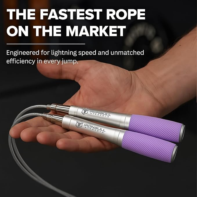 Jump Rope for Men & Women - Ultra-Fast, High Speed Jump Rope - Self-Locking Screw-Free Design with Aluminum Handles and Silicone Textured Grips - Precision Engineered for Maximum Performance - Skipping Rope for Workout Fitness, Cross Training & Home Ex...