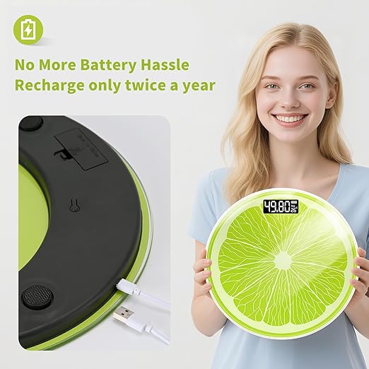 Rechargeable Bathroom Scale – Accurate Digital Weight Scale (±0.1 lb), 400 lbs Capacity, Large LED Display, No Batteries, Step-On Technology for Easy Home Use