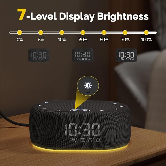 1Mii White Noise Sound Machine for Sleep, Pink Noise Machines for Baby Adults Sleeping, 18 Soothing Sounds with 7-Color Night Light, Timer, Alarm Clock, 16 Volume Levels, Easy App Control - Purple
