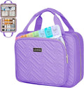 Leudes Travel Pill Bottle Organizer,Medicine Organizer and Storage,Home Medication Bag, Cases,Carrier for Pills,Vitamin,Fish Oil,Supplements for Women and Men (Large, Purple)