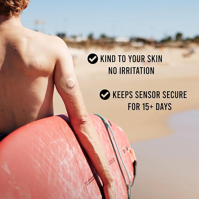 Not Just A Patch Air Libre 3 Plus Sensor Covers (20 Pack) - Thin, Strong and Light Adhesive Patches with Ultra-Hold 15+ Day Adhesion, Durable Freestyle Libre 3 Sensor Covers - Beige