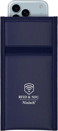 Faraday Bags for Phone Privacy & Security - Signal Blocking Pouch for GPS/WIFI/5G/RFID - Fireproof & Waterproof Anti-Drop Case for Travel & Data Protection Blue