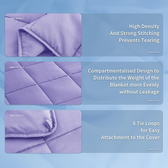 Topcee Weighted Blanket for Adults (15 lbs, 48" x 72") Twin Size Soft Cooling Heavy Blanket Sleeping, Apply to 130-160 lbs Body, Thick Breathable Blanket with Glass Bead, Easy Care