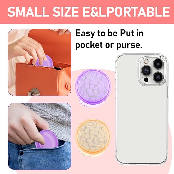 4 Pcs Mini Pill Organizer Small Pill Box Cute Portable Pill Case for Pocket Purse Travel Storage Containers Earplug Case Medicine Dispenser Vitamin Holder (Pink+Orange+Green+Purple)