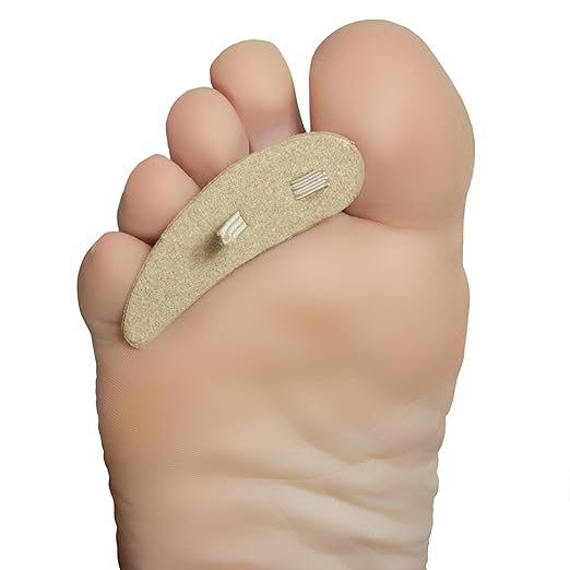 Steins Hammer Toe Crest Cushion and Buttress Pad Reduces Pressure from Calluses and Hammer Toes, Large Right, Beige, 3 Count
