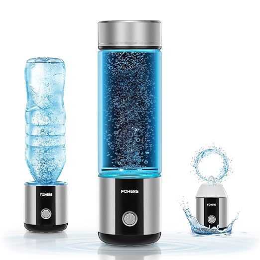 Hydrogen Water Bottle, Up to 6000ppb | Hang & Go Portable Hydrogen Water Bottle Generator with SPE/PEM Technology, Leak-Proof Design for Home, Office, Travel, Hiking, Sports & Outdoor Activities
