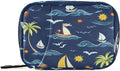 Travel Pill Case Palm Trees Ship Sun and Waves Weekly Small Pill Box 7 Day Pill Box Pill Organizer Bag