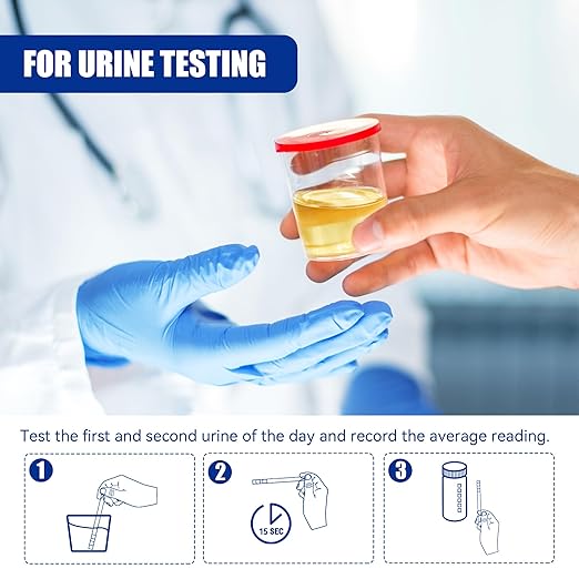 pH Test Strips for Saliva & Urine, 125 Urine Test Strips for Tracking Alkaline & Acid Levels in Body, Monitor Your pH Level from 4.5-9.0
