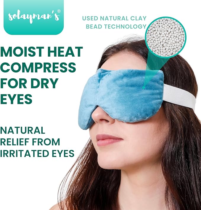 Heated Eye Mask for Dry Eyes - Microwavable Moist Heat Eye Compress for Stye Relief, Warm Eye Compression Pad for Dark Circles, Puffy Eyes & Dry Eye Therapy, Reusable Heating Eye Mask