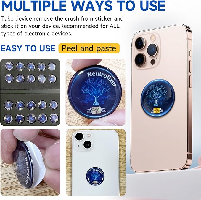 10 Pcs Phone Protection Stickers Neutralizers for Smart Phones/Tablets/Laptops/Computer/WiFi/Priner/TV Electronic Devices