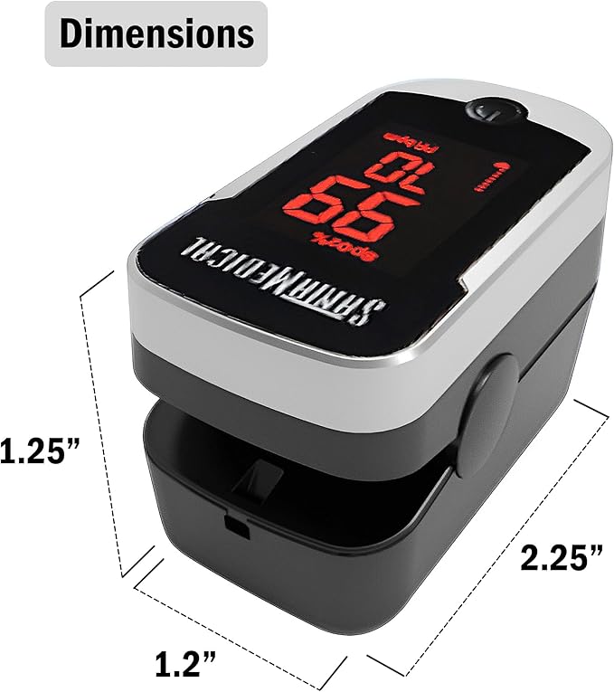 Deluxe SM-110 Finger Pulse Oximeter with Carry Case and Neck/Wrist Cord