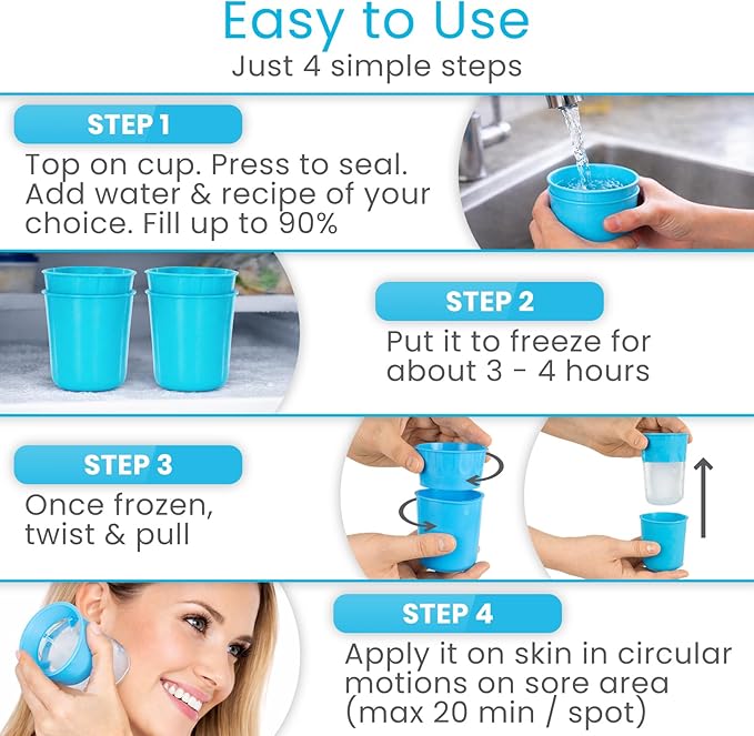 Arctic Flex Ice Roller for Face, Eyes & Neck (2 Pack) - Facial Ice Cube Roller Massager for Skin Care, Eye Bags, Migraine Pain - Reusable Silicone Ice Mold Tool Reduces Puffiness & Enhances Beauty