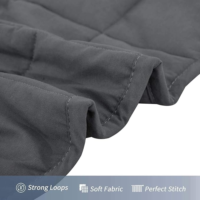 Weighted Blanket 15lbs 48"x72" Full Size for Adults, Heavy Blanket with Premium Glass Beads, Soft Microfiber Material & Breathable for All-Season Comfort (48"x72"15lbs)