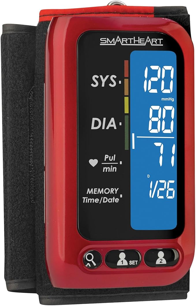 Smartheart Adult Cuff Arm Home Automatic Digital Blood Pressure Monitor 1-Tube Black 1 Each