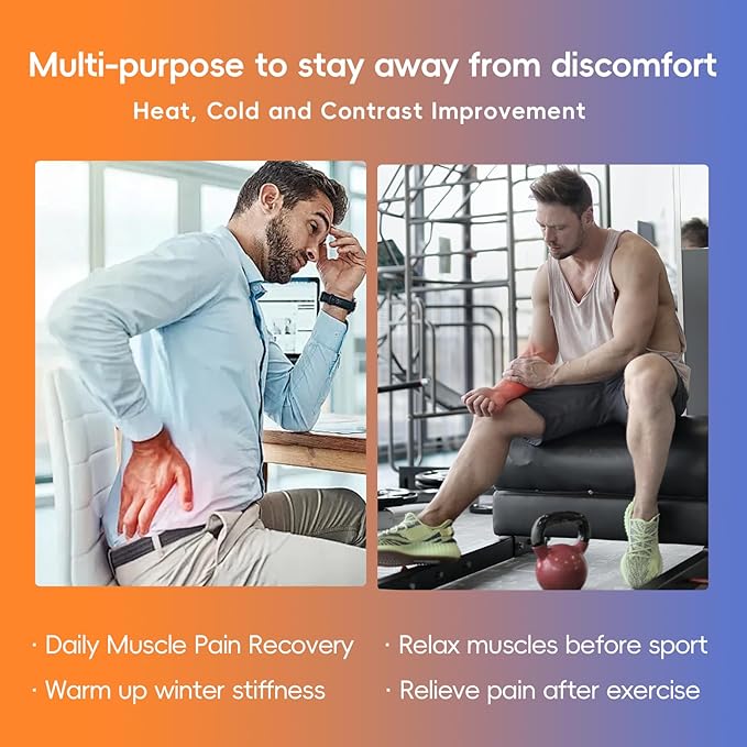 Instant Heat Cold Relief Machine, Portable Heating Pad for Pain Relief, Muscle Relaxer, Contrast Electric Heating Pad Cold Pack, Wearable Cordless Heating Pad for Neck Shoulders Back Arm Leg Knee