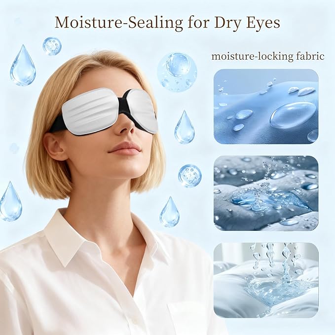 100% Blackout Sleep Eye Mask for Women Men, Zero Pressure Sleeping Mask - Sleeping Mask and Eyelash Friendly Night Blindfold, Adjustable Ultra Soft Comfortable for Dry Eye Mask (Gray)