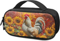 Rooster Sunflower Diabetic Insulated Organizer for Diabetic Testing Kit Large Capacity Insulin Medication Storage Bag for Insulin Pens Glucose Meters Test Strips Medication