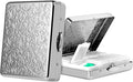 Pill Organizer 7 Days 8 Compartments, Travel Metal Pill Box, BPA-Free Portable Pill Box (Silver, Median)