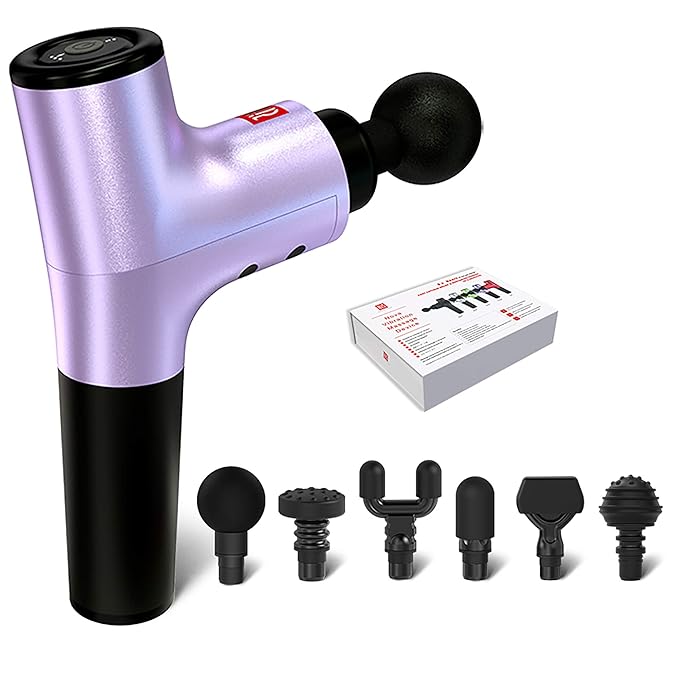 Master Massage Nova Massage Gun With 6 heads-g Attachment Gift Box With Purple Device, 1count