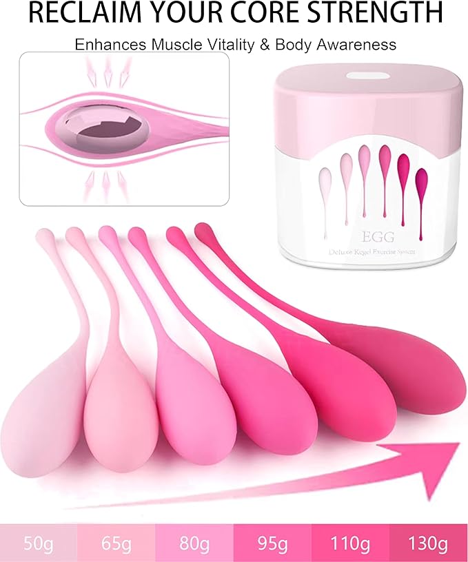 6PCS Advanced Kegel Training Set, Kegel Exercises Weight Control, Integrated Design, Food Grade Silicone: Kegel Exercise System, Pelvic Floor Exercises