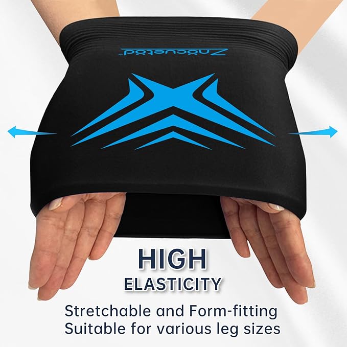 Knee Ice Pack Wrap Extended Ice Packs for Injuries Reusable Leg Freeze Compression Sleeves, Gel Cooling Knees Brace Cold Hot Packs Therapy Flexible for Pain Relief, Surgery Recovery Gift for Women Men