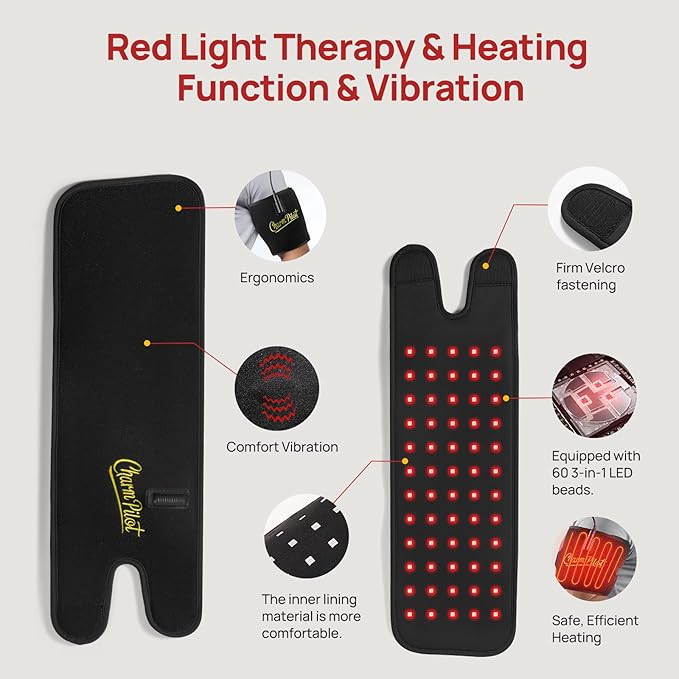 Red Light Therapy Pad for Arms with Heating and Massage, Infrared Light Therapy Device for Ankle and Wrist 660nm&850nm, Adjustable Timer, for Arms to Muscle Relaxation(Black)