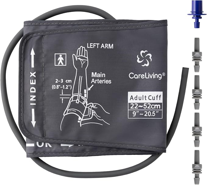 9"-20.5" Blood Pressure Cuff Arm, Wide-Range Extra Large Replacement Cuff, 5 Sizes of Connectors Compatible with Omron and Other Brands BP Machines (BP Cuff Included Only)