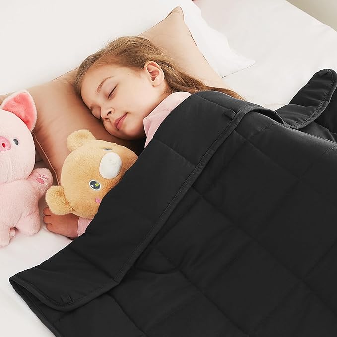 CuteKing Weighted Blanket (10lbs, 40"x 60", Grey) Heavy Blanket for 90-100lbs, Breathable Microfiber Material with Glass Beads All-Season Summer Fall Winter Soft Thick