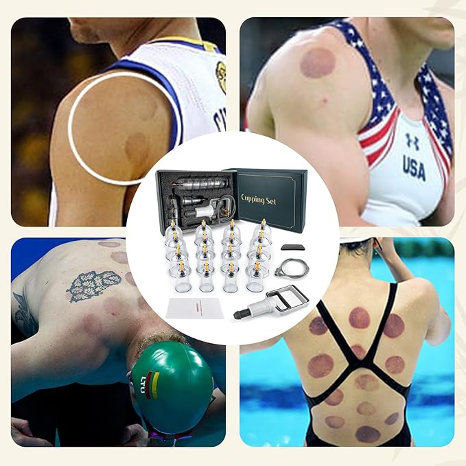 Cupping Kit for Massage Therapy - 16 Cups Professional Massage Cups Set with Manual Pump, Vacuum Cupping Therapy Set for Cellulite Reduction Muscle Pain Relief