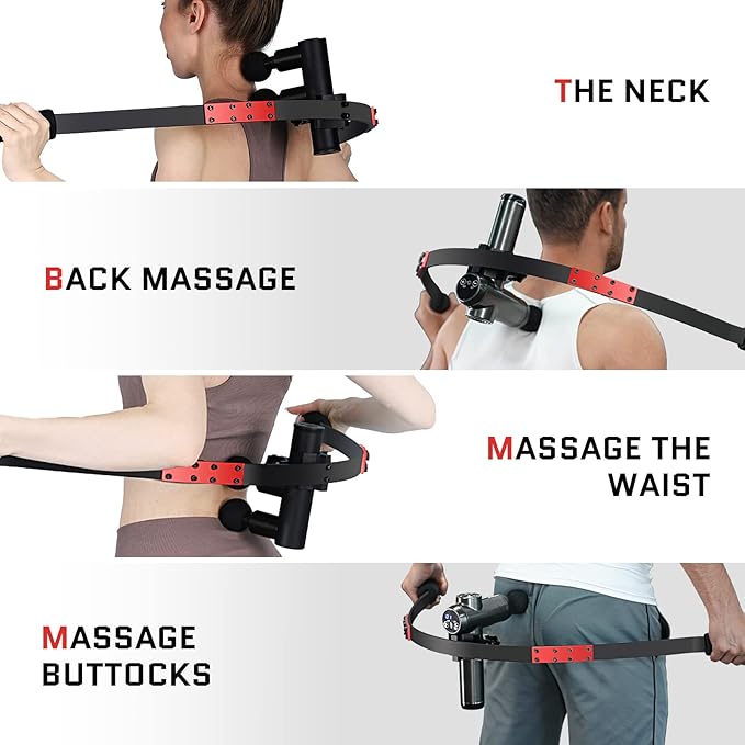 Upgrade Massage Gun Holder, Percussive Massage Gun Mount for Back, Compatible with Most Massage Guns, Design for Hard to Reach Areas