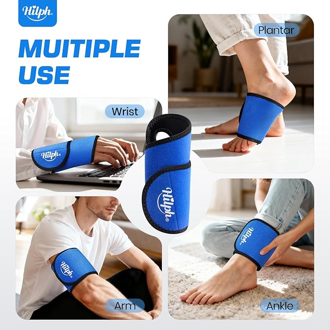 Hilph Wrist Ice Pack Wrap for Carpal Tunnel Relief, FSA Eligible HSA, Reusable Wrist Hot & Cold Therapy Brace for Hand Injuries, Arthritis, Tendonitis, Surgery Recovery Items Gifts Men Women, Blue