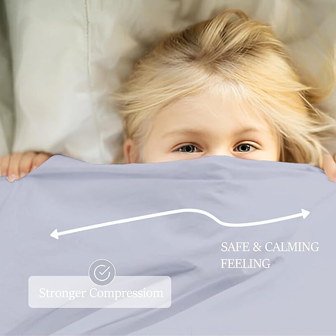 Sensory Bed Sheet for Deep Pressure Therapy – Spandex Bed Sheet – Sensory Compression Blanket for ADHD, Autism – Breathable & Hypoallergenic, Grey, Queen Size
