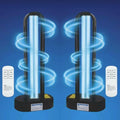 BAIMNOCM UVC Light, 2 Pack 38 Watt UV Light for Mold, Ultraviolet Light for Room, UV-C Lamp for Dust Mite Device with 15/30/60 Minutes Timer, Indoor Use